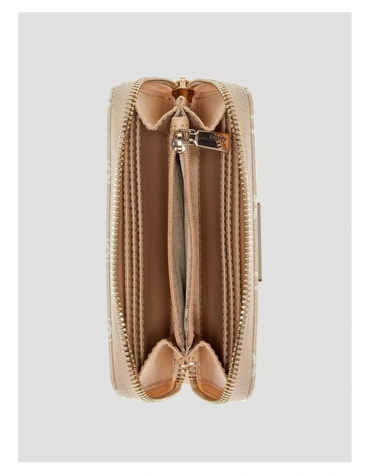 Emelie Medium Zip Around Wallet in White Logo image 3