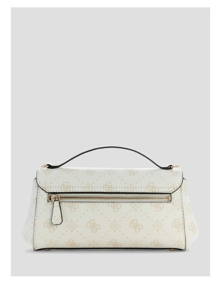 Emelie Flap Crossbody Bag in White Logo image 5