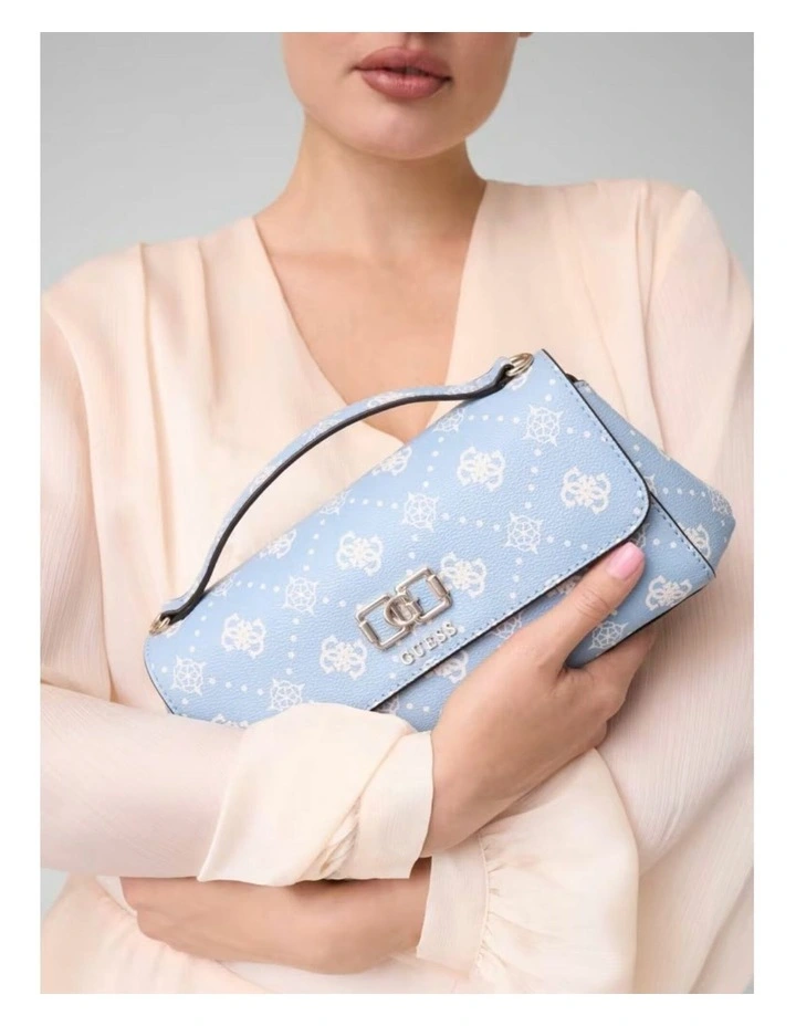 Emelie Flap Crossbody Bag in Light Blue Logo image 2