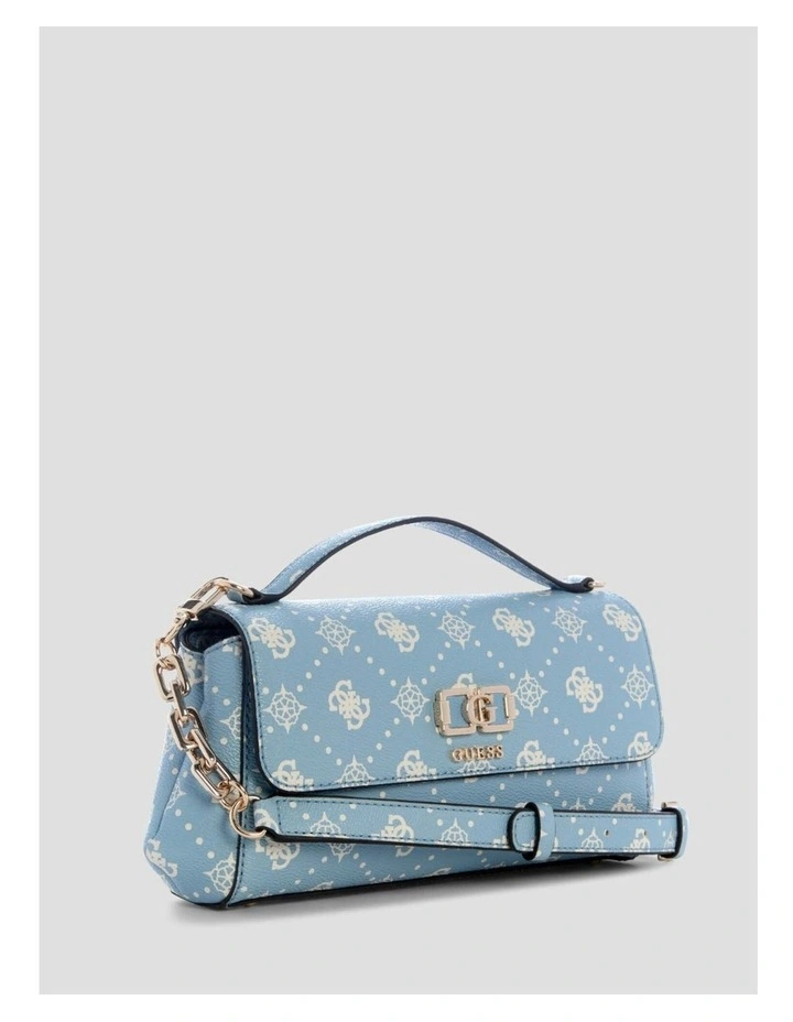 Emelie Flap Crossbody Bag in Light Blue Logo image 3
