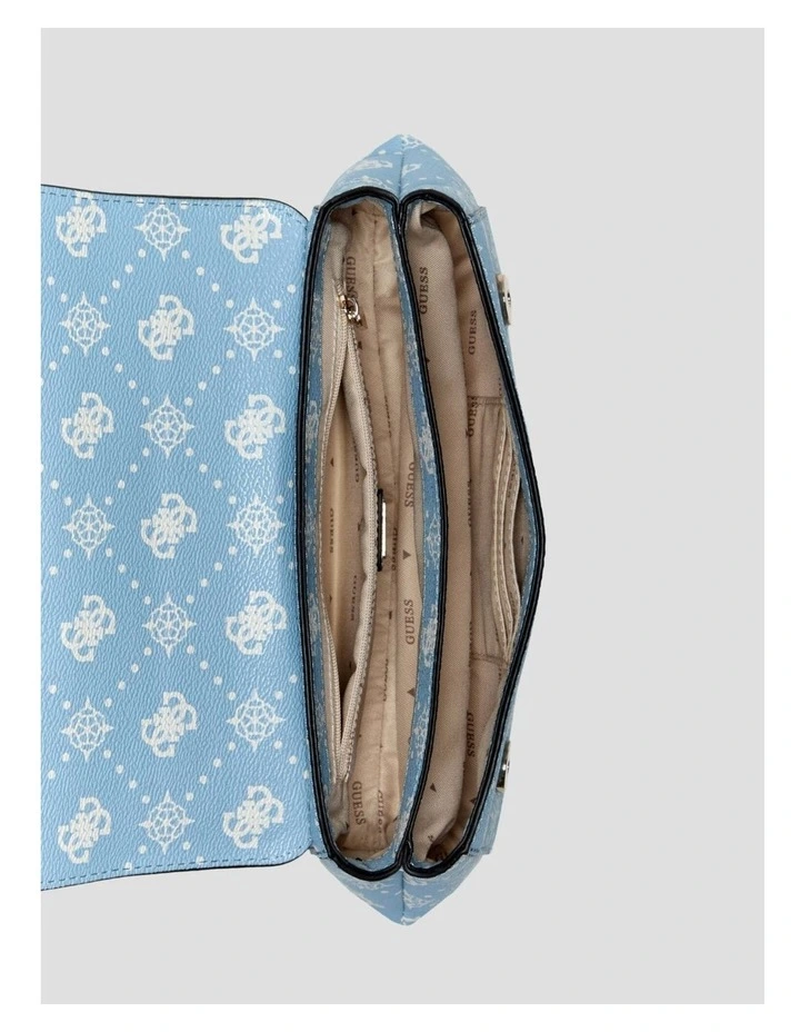Emelie Flap Crossbody Bag in Light Blue Logo image 4