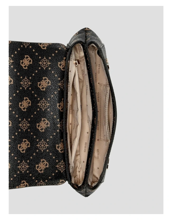 Emelie Flap Crossbody Bag in Espresso Logo image 4