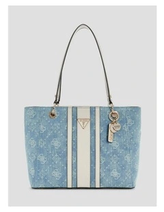 Noelle II Small Tote Bag in Denim Logo