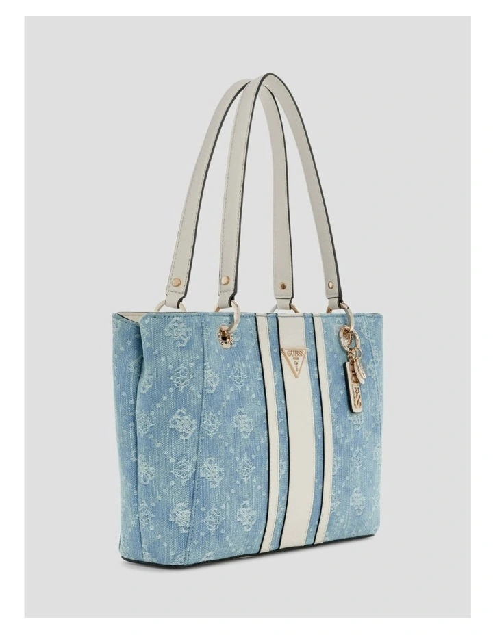 Noelle II Small Tote Bag in Denim Logo image 3