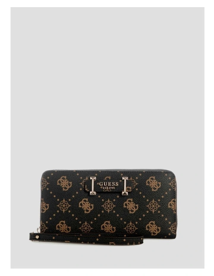 Carrie Large Zip Around Wallet in Brown Logo image 1