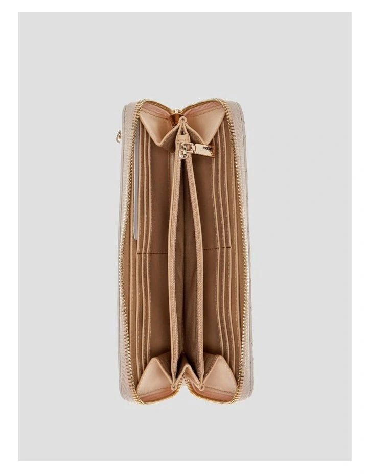 Carrie Large Zip Around Wallet in Brown Logo image 3