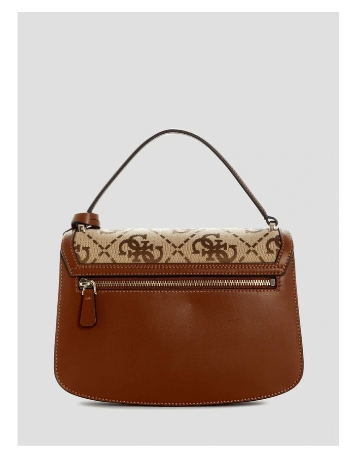 Audrey Crossbody Flap Bag in Brown Logo image 5