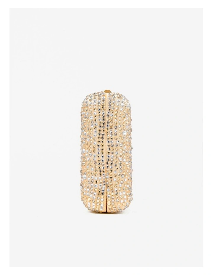 Enna Crystal Satin Clutch - Champagne image 5