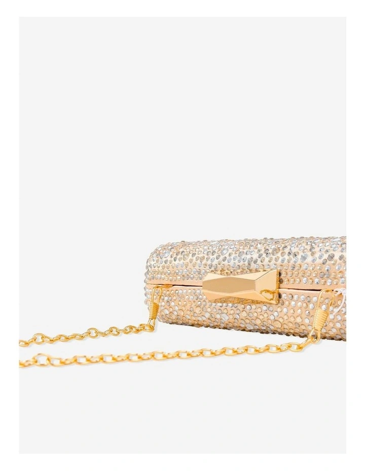 Enna Crystal Satin Clutch - Champagne image 7