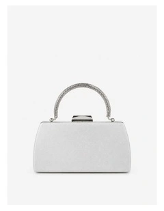 Nuvia Duo Top Handle Clutch Bag - Silver