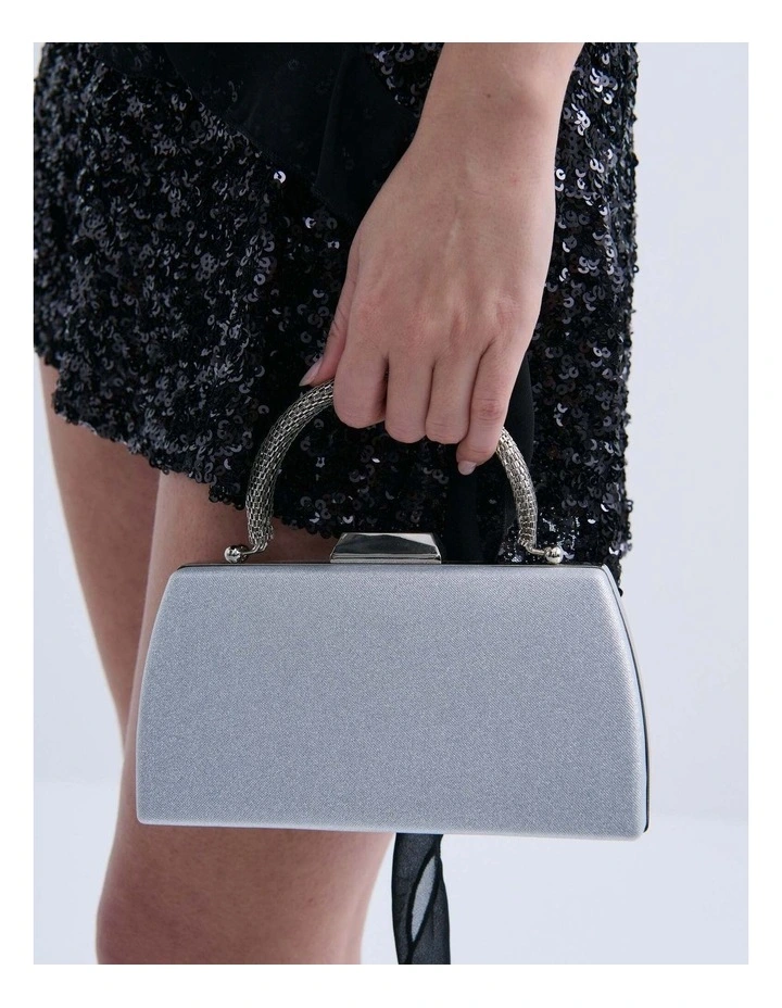Nuvia Duo Top Handle Clutch Bag - Silver image 4