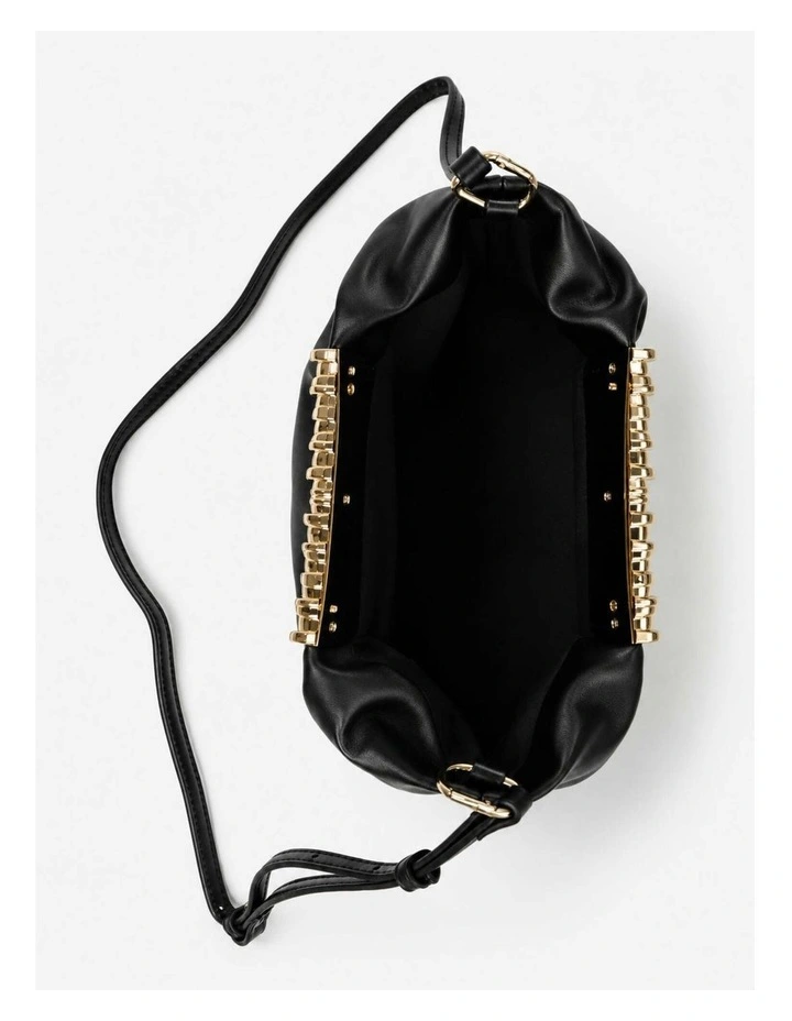 Aura Gathered Clutch Bag - Black image 5