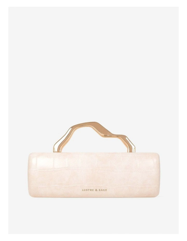 Celeste Croc Clutch - Cream image 1