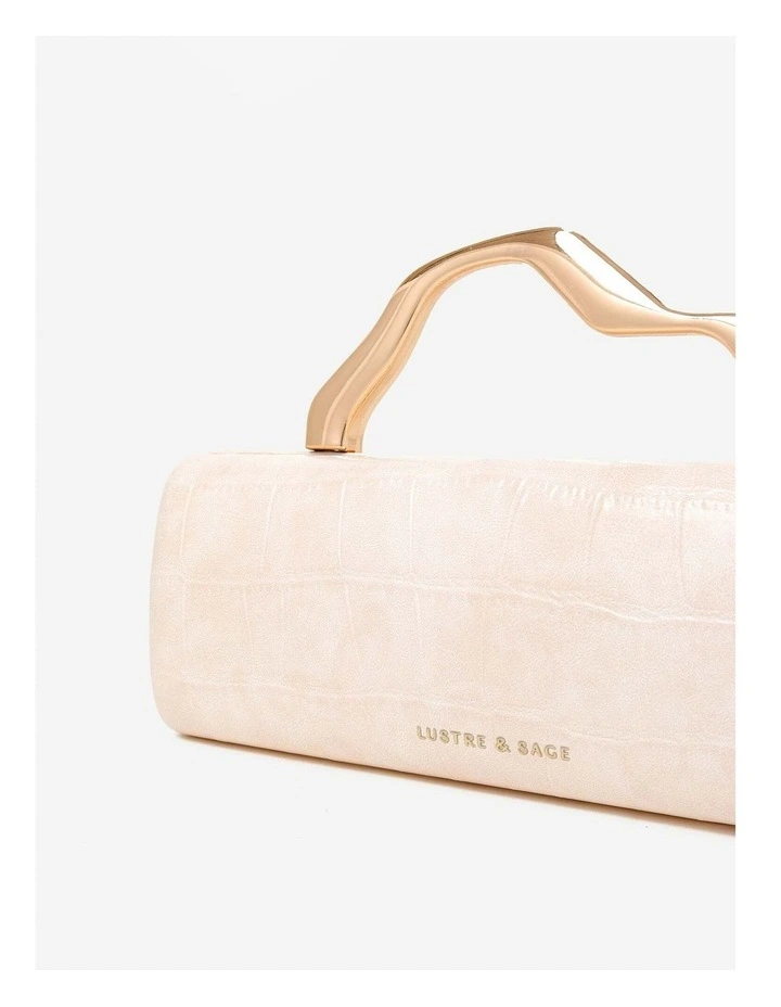Celeste Croc Clutch - Cream image 3