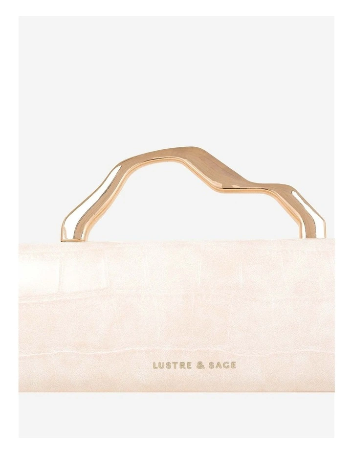 Celeste Croc Clutch - Cream image 6