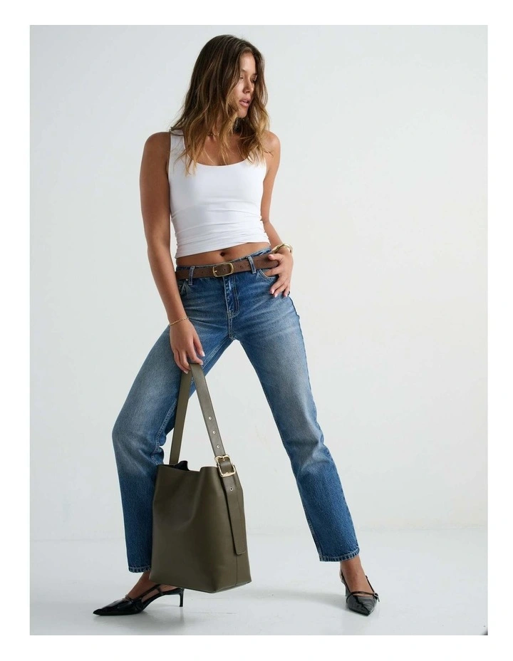Gwen Bucket Bag - Olive image 2