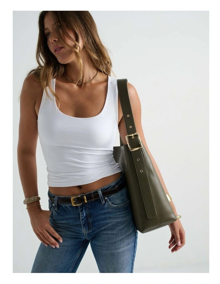 Gwen Bucket Bag - Olive image 4