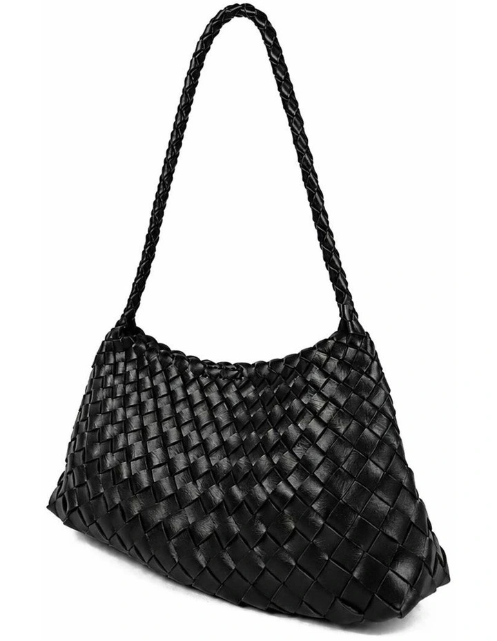 Roselle Woven Shoulder Bag - Black image 3