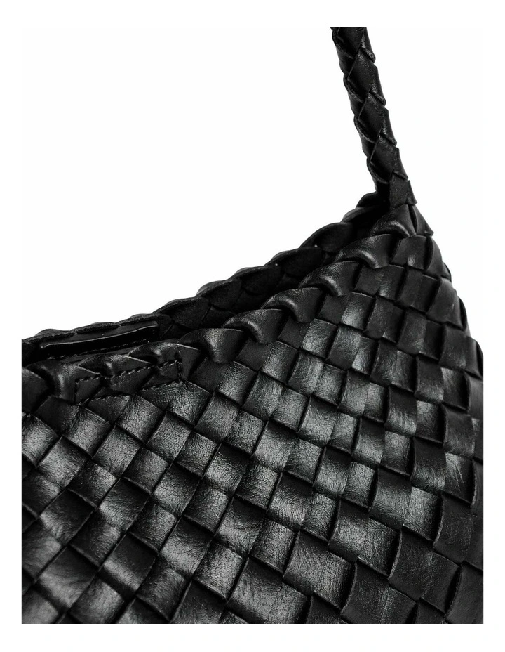 Roselle Woven Shoulder Bag - Black image 4