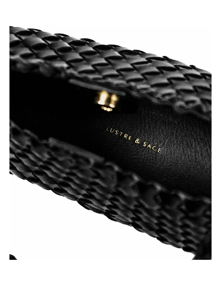 Roselle Woven Shoulder Bag - Black image 5