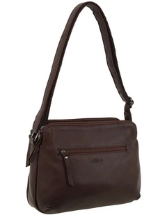 Milleni Genuine Leather Crossbody Bag in Chocolate