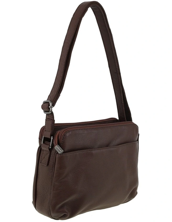 Milleni Genuine Leather Crossbody Bag in Chocolate image 3