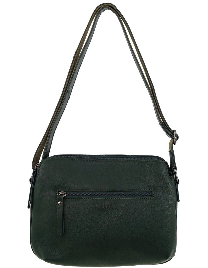 Milleni Genuine Leather Crossbody Bag in Olive Green image 2