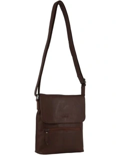 Milleni Genuine Leather Everyday Crossbody Bag in Chocolate