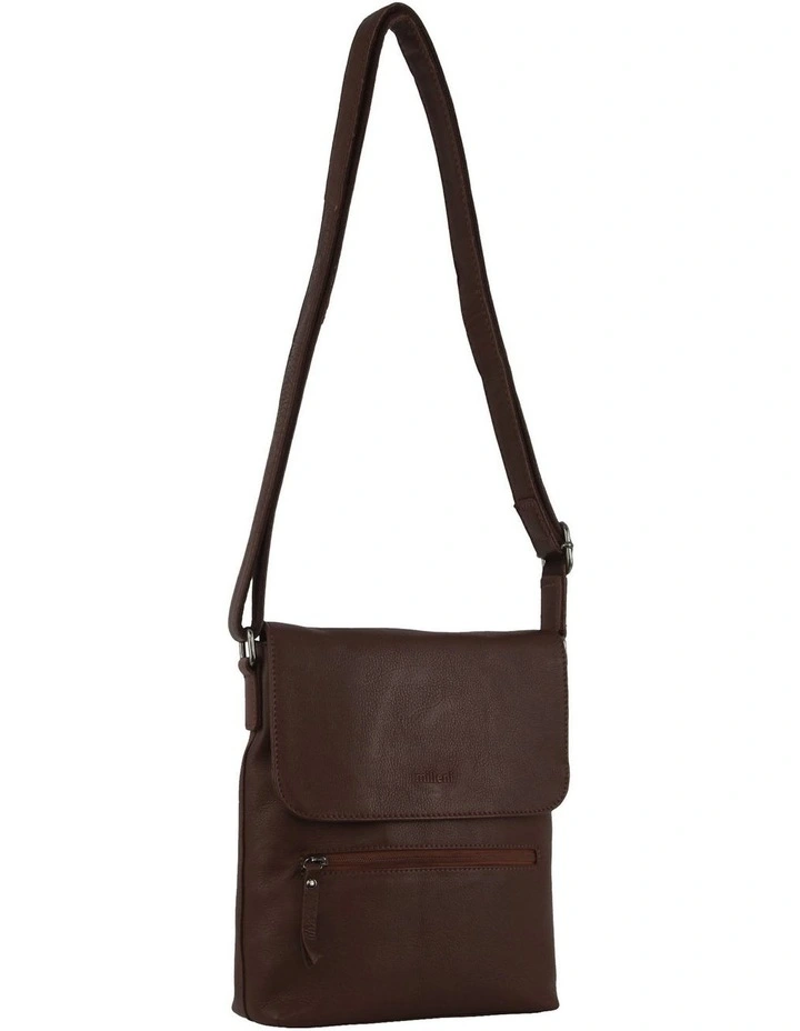Milleni Genuine Leather Everyday Crossbody Bag in Chocolate image 1