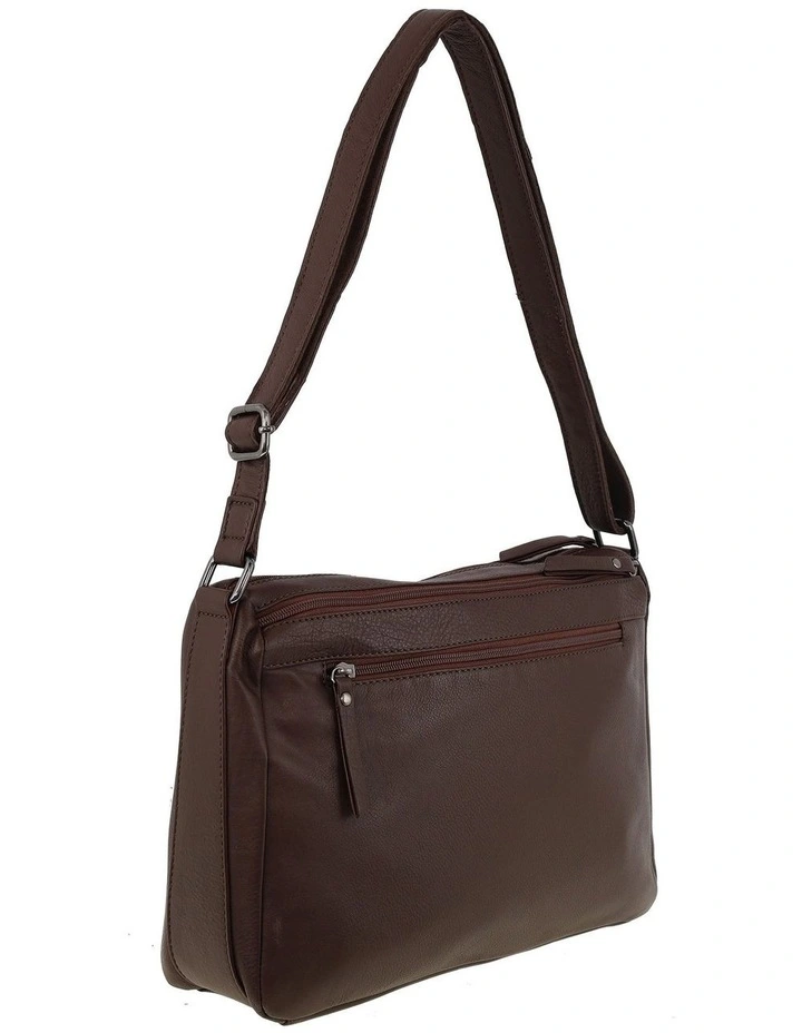 Milleni Genuine Leather Crossbody Bag in Chocolate image 3