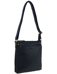 Milleni Genuine Leather Bag in Navy