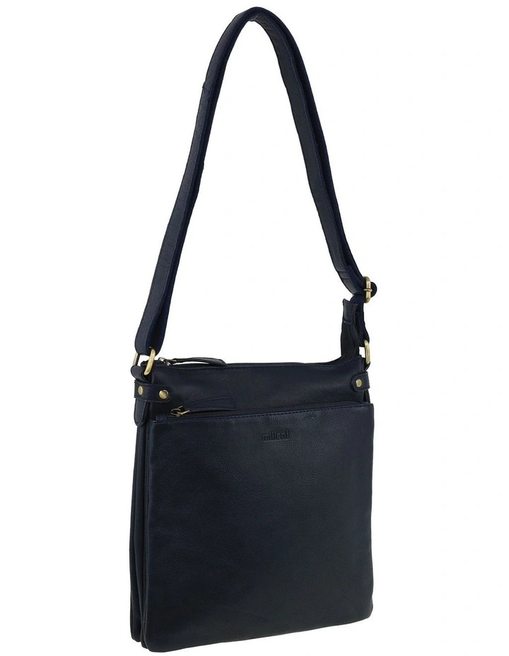 Milleni Genuine Leather Bag in Navy image 1