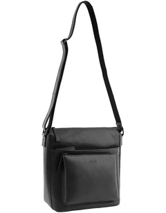 Milleni Genuine Leather Crossbody Bag in Black
