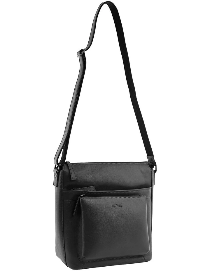 Milleni Genuine Leather Crossbody Bag in Black image 1