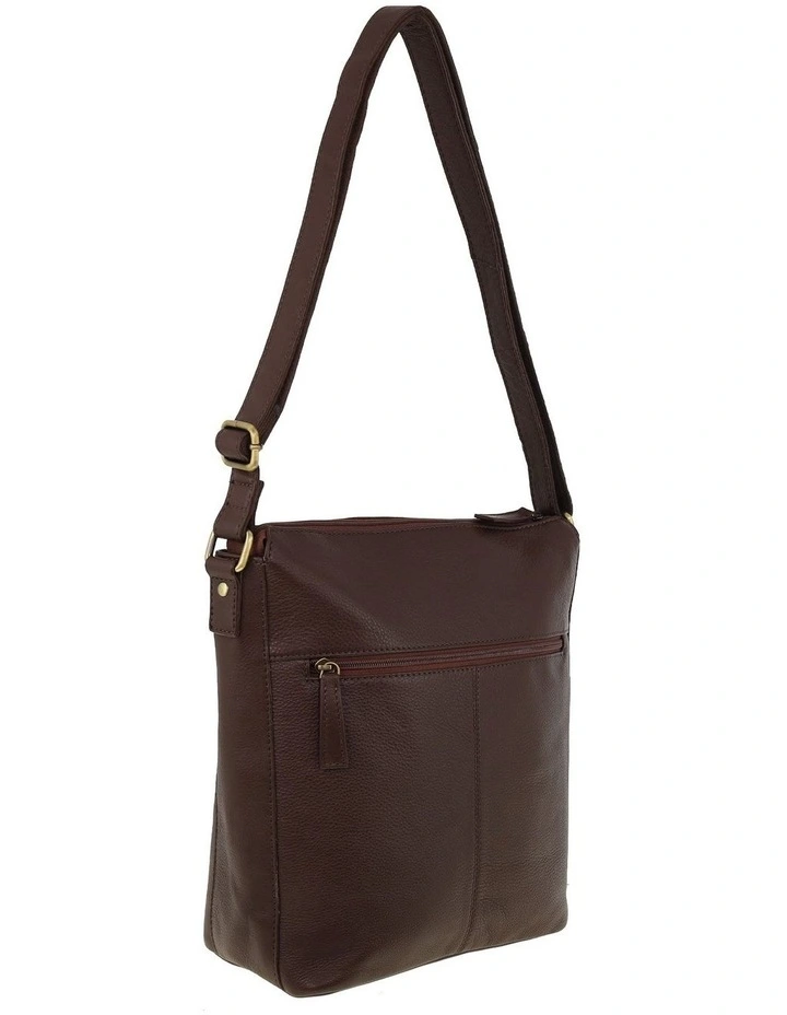 Milleni Genuine Leather Crossbody Bag in Chocolate image 3