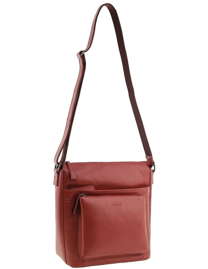 Milleni Genuine Leather Crossbody Bag in Red image 1