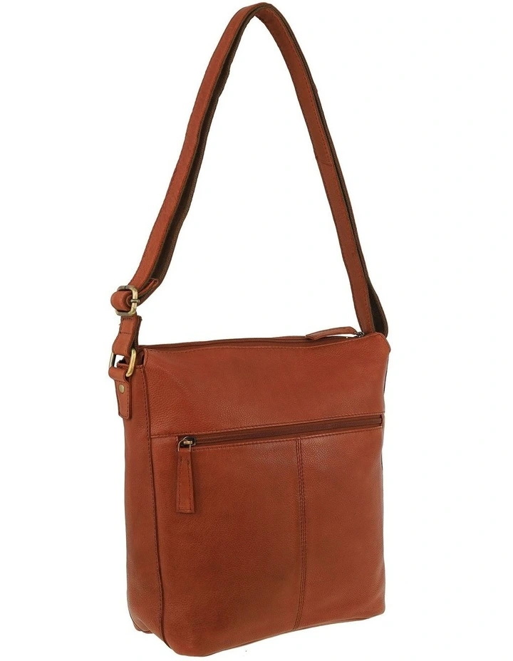 Milleni Genuine Leather Crossbody Bag in Cognac image 3