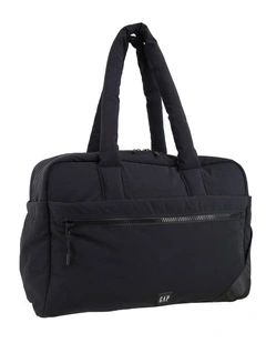 GAP Nylon Modern Overnighter Tote Bag in Black