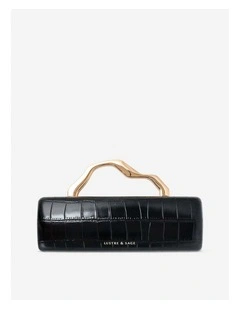Celeste Croc Clutch - Black