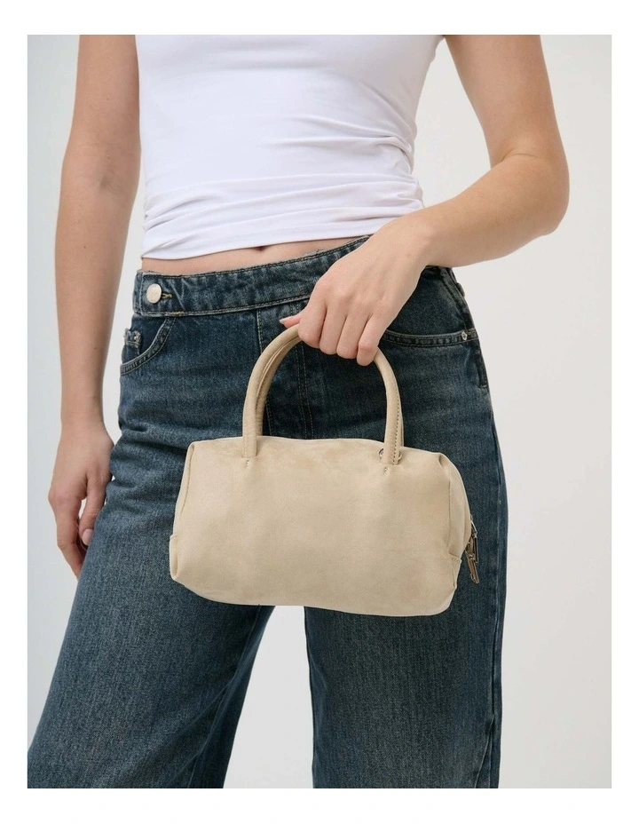 Tory Suede Crossbody Bag - Stone image 2