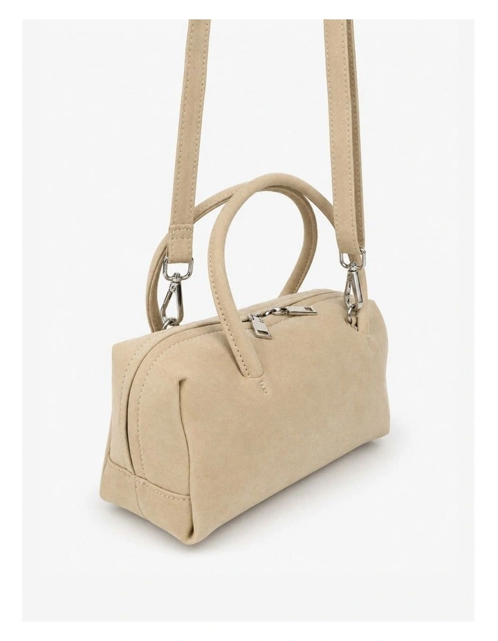 Tory Suede Crossbody Bag - Stone image 5