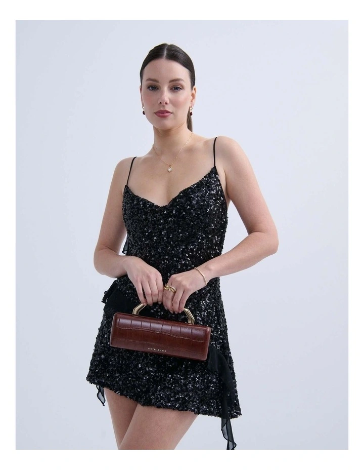 Celeste Croc Clutch - Brown image 2