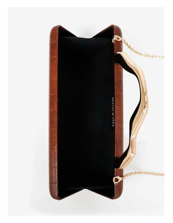 Celeste Croc Clutch - Brown image 4