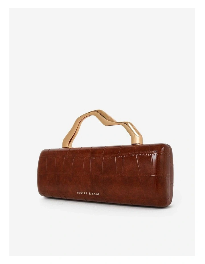 Celeste Croc Clutch - Brown image 7