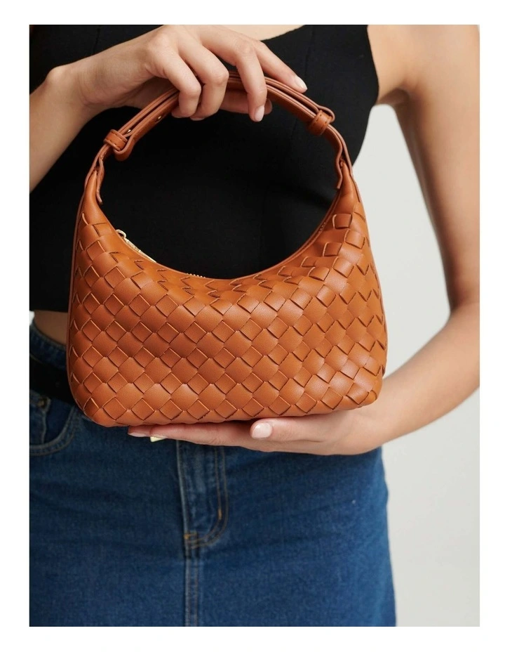 Cleo Woven Handbag - Orange image 4