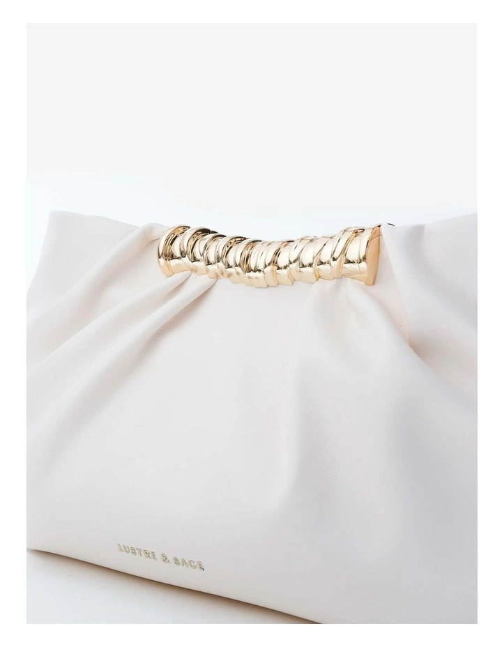 Aura Gathered Clutch Bag - Cream image 3
