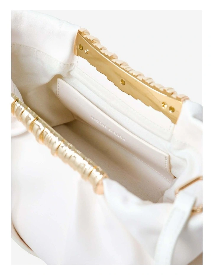 Aura Gathered Clutch Bag - Cream image 5