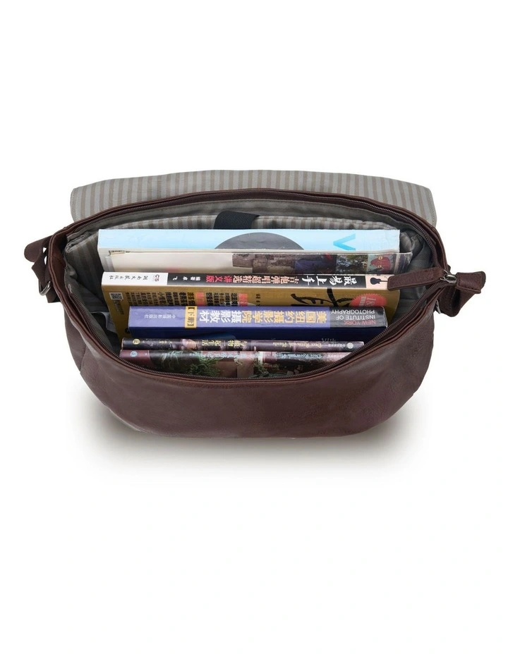 Vegan Leather Satchel - Chocolate image 2