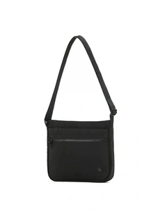 Anti-Theft Square Large Shoulder Bag with Handle - Black