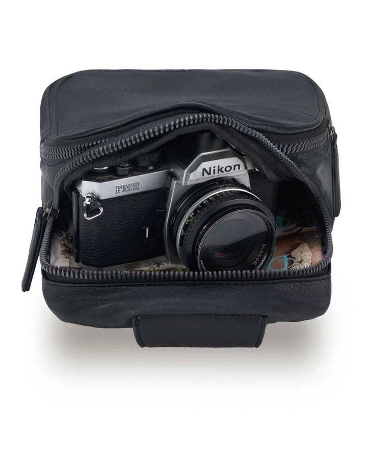 Vegan Leather Slinger Bag - Black image 2